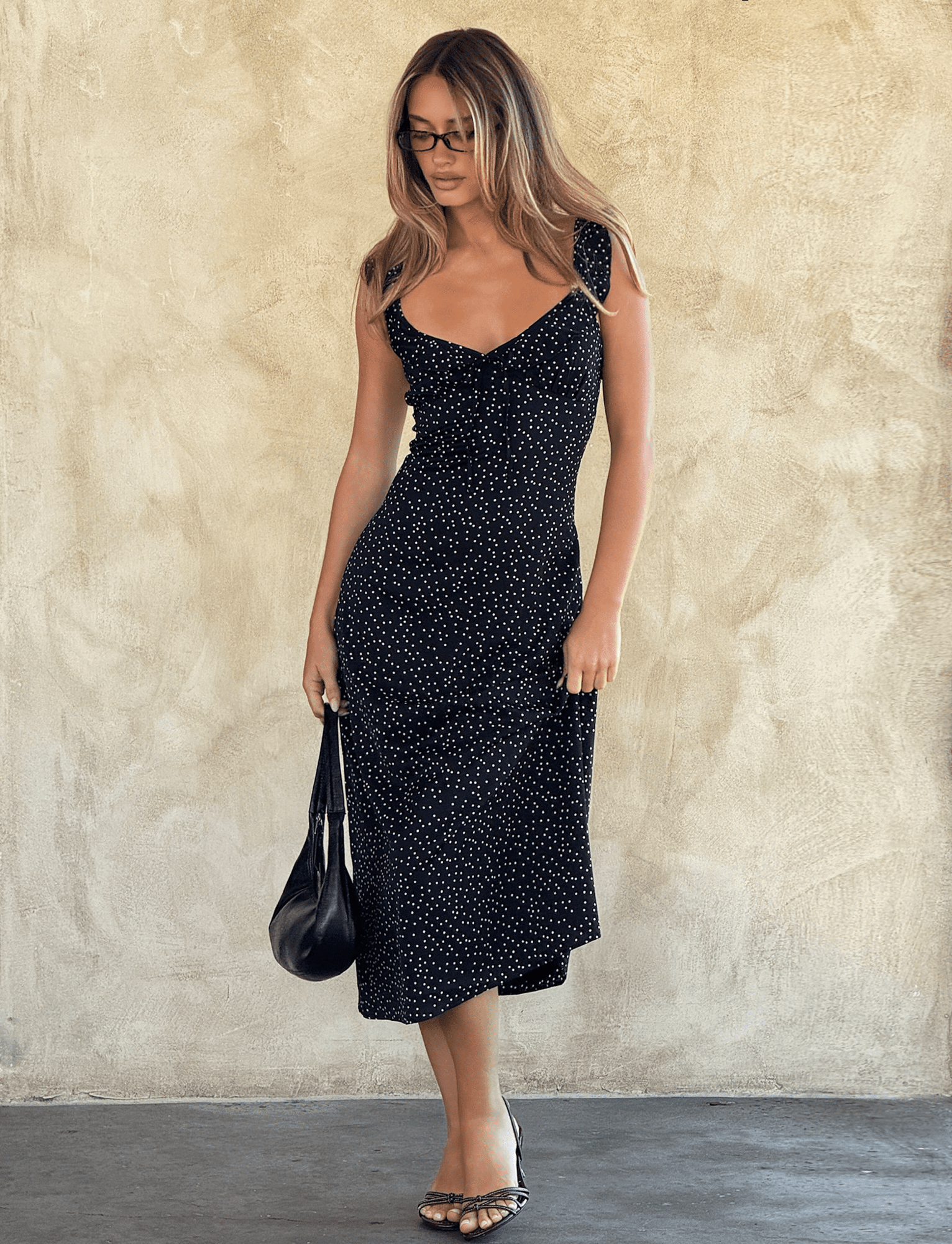 LOTTIE RUFFLE MIDI DRESS